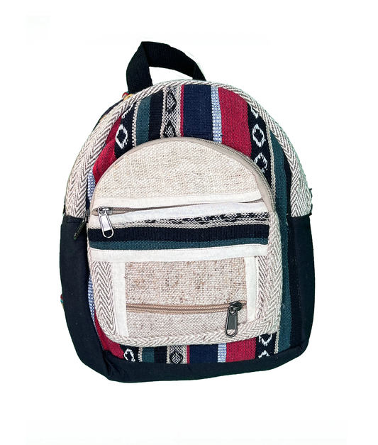 Organic Nepali Himalayan Hemp Side Bag with Auxiliary Pockets Dominated with a C
