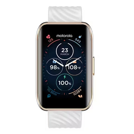 Motorola Moto M40 Smart Watch (IOS & Android) - Rose Gold / White Strap