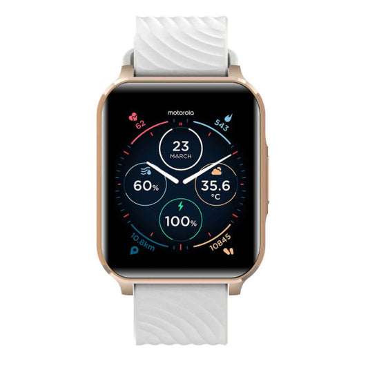Motorola Moto M70 Smart Watch (IOS & Android) - Rose Gold / White Strap