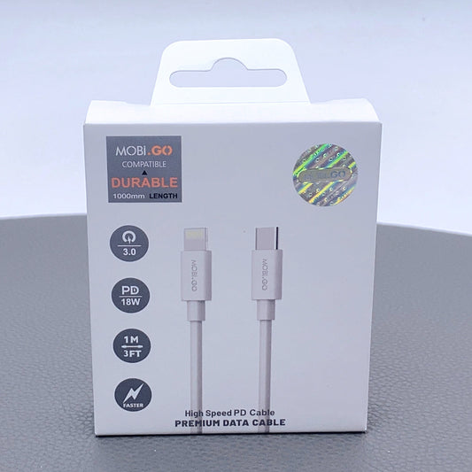 USB Type-C Charging Cable Mobigo 1m 18W PD To iPhone Fast charge Cable