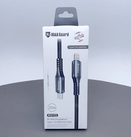 Charging cable Maxguard 1m 20W Type-C to Lightening Braided Cable