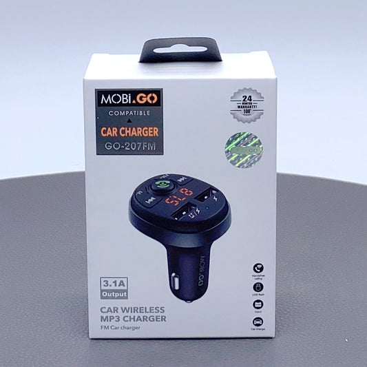 Compatible Mobigo 3.1A Fast Wireless Car MP3 Portable 2 USB-A port Charger