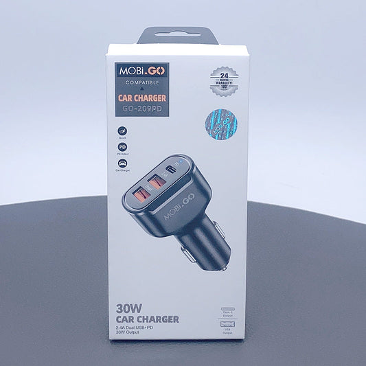 Universal Ciggratte Port Portable Mobigo PD 20W 2USB-A & USB-C Car Fast Charger