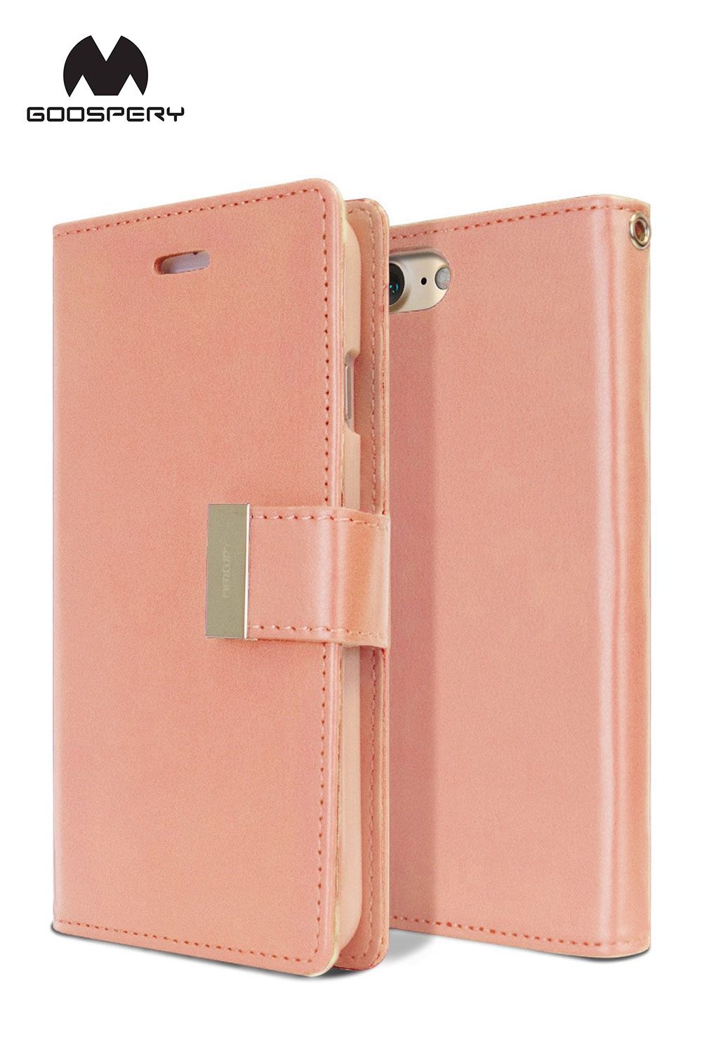 iPhone 16 Goospery Mercury Rich Diary - Rose Gold