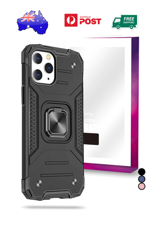 Robot Magnet Armour Rugged Case for iPhone 15 Pro Max with Holding Ring Back