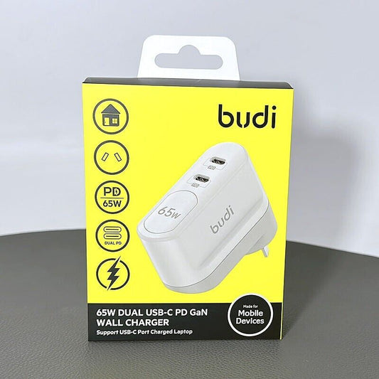 65W PD Dual USB C Fast GaN Wall Charger Power Adapter for iPhone iPad Samsung