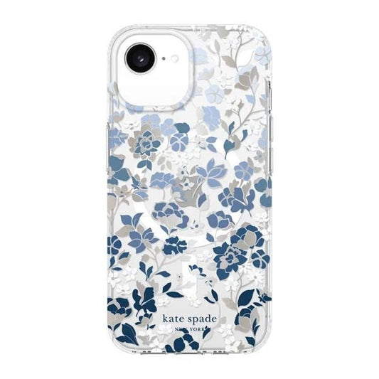 Kate Spade Hardshell Magsafe Case for iPhone 16e / 15 / 14 / 13 - Flowerbed Blue