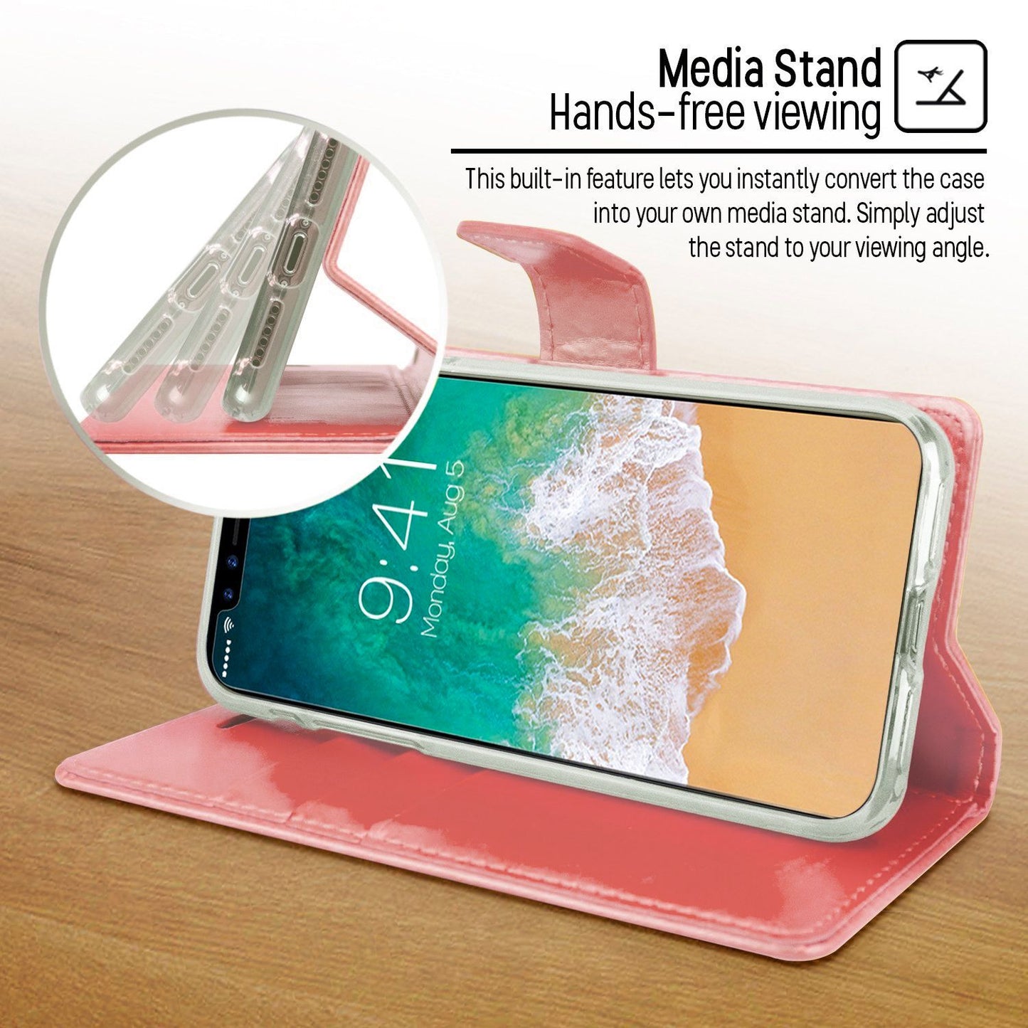 iPhone 17 Goospery Mercury Blue Moon Diary - Rose Gold