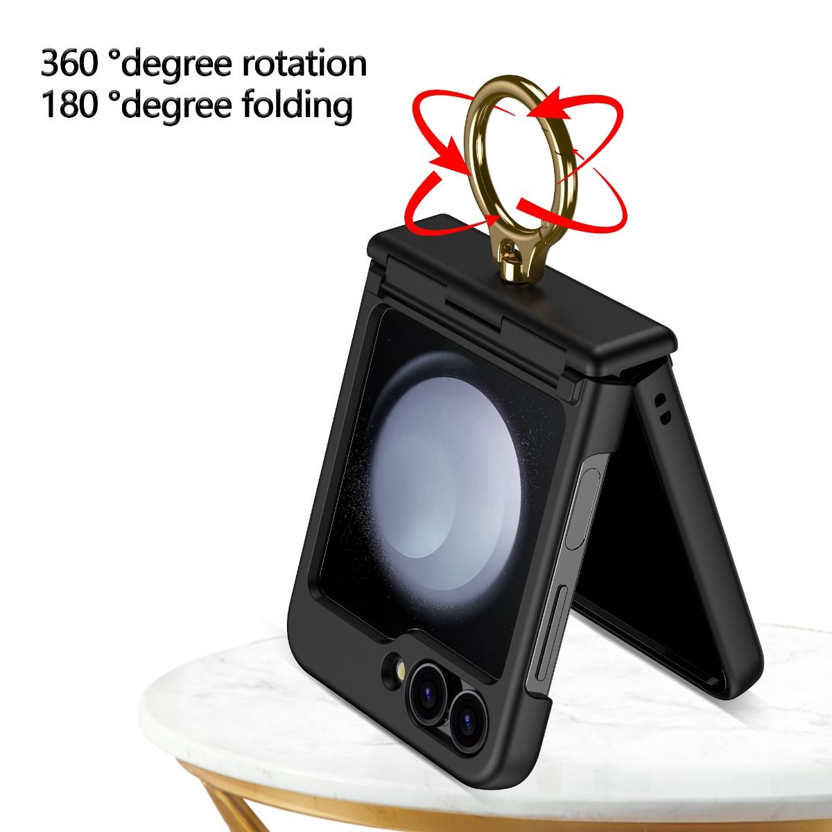 Samsung Galaxy Z Flip 6 / 7 FE BLACKTECH Slim Fit With Ring - Black