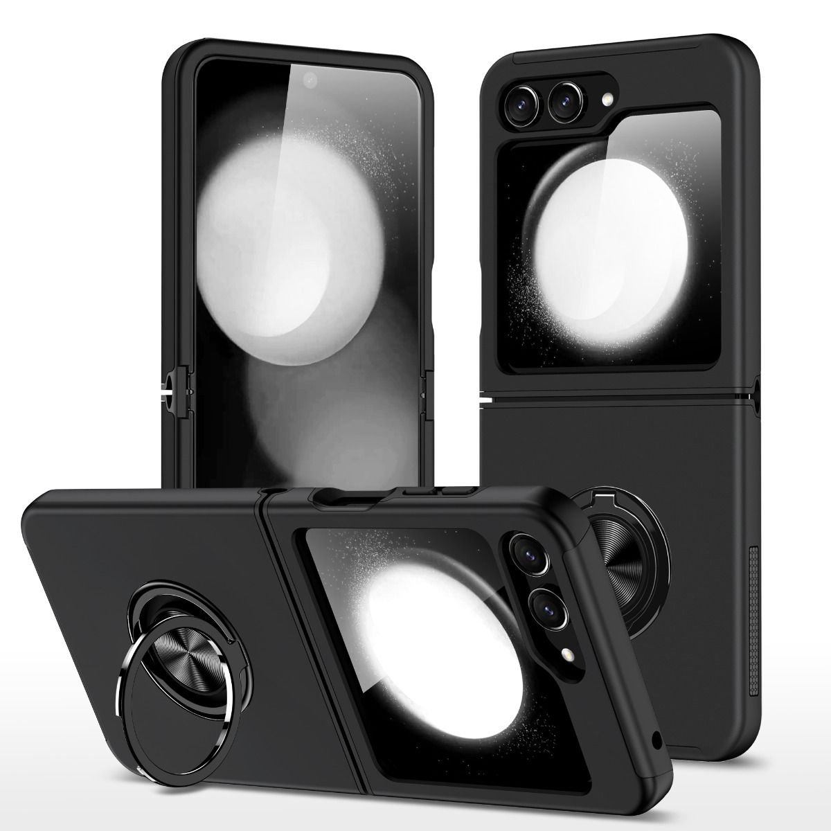 Samsung Galaxy Z Flip 7 BLACKTECH Slim Style Magnetic Ring Stand - Black