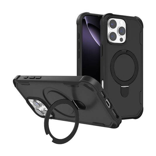 *Priority reserve-Ships early Sep*iPhone 17 Air A1 Military Ring Stand Type A Case (Magnetic Compatible) - Black