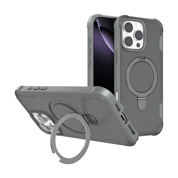 *Priority reserve-Ships early Sep*iPhone 17 Air A1 Military Ring Stand Type A Case (Magnetic Compatible) - Gray