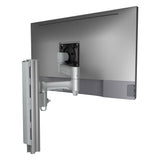 Atdec AWMS-4640 Single 460mm Monitor Arm + 400mm Post / 12kg (26.5lb) Flat Screen, 10kg (22lb) Curved Screen + F Clamp Desk Fixing, Silver