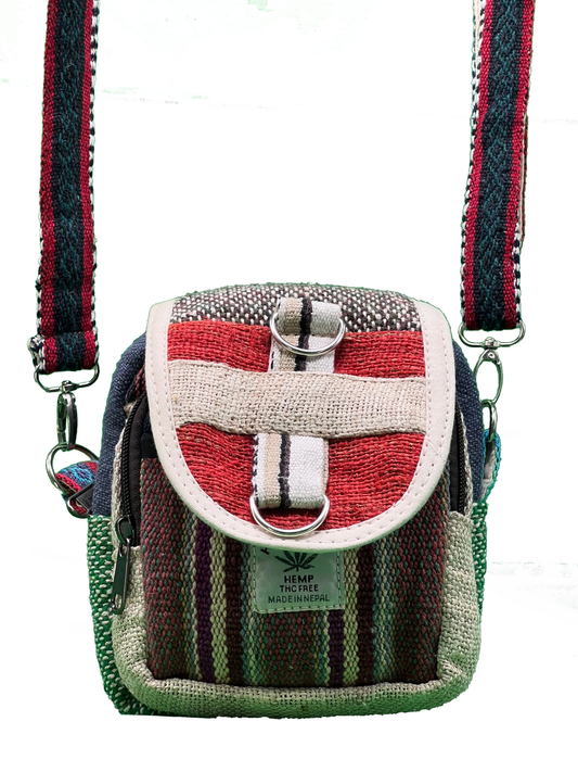 Handmade Unisex Organic Himalayan Colorful Side Bag in a Satchel Crossbody side hip bag