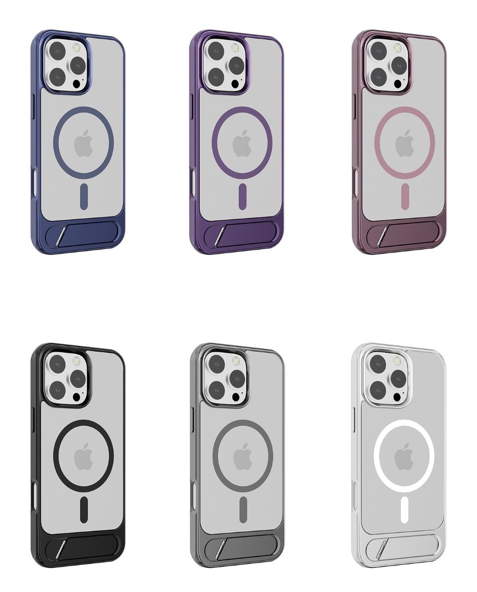 iPhone 16 BLACKTECH X1 metallic with stand case (MagSafe Compatible) - Purple